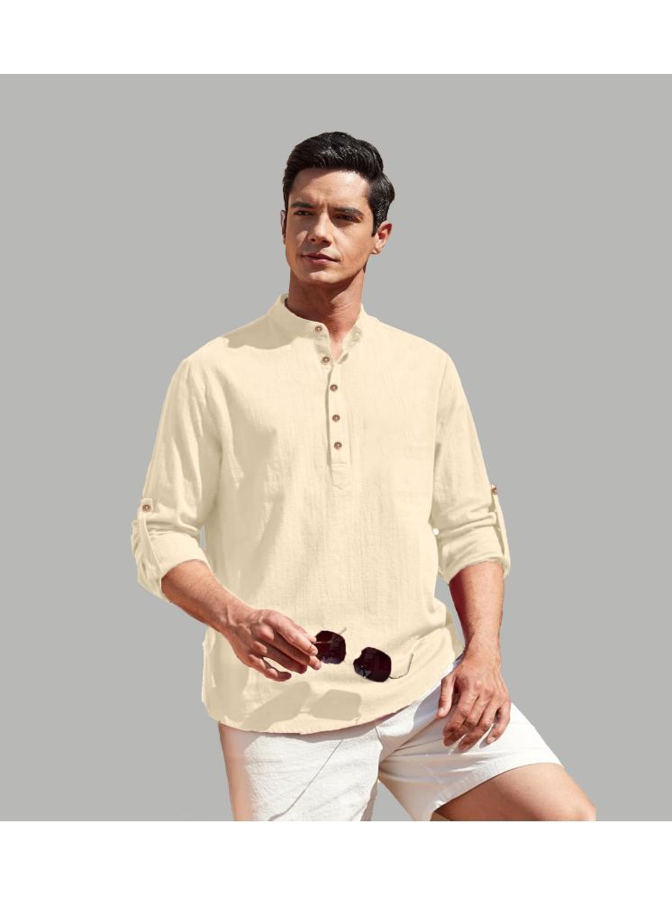     			Vida Loca Beige Cotton Blend Men's Shirt Style Kurta ( Pack of 1 )