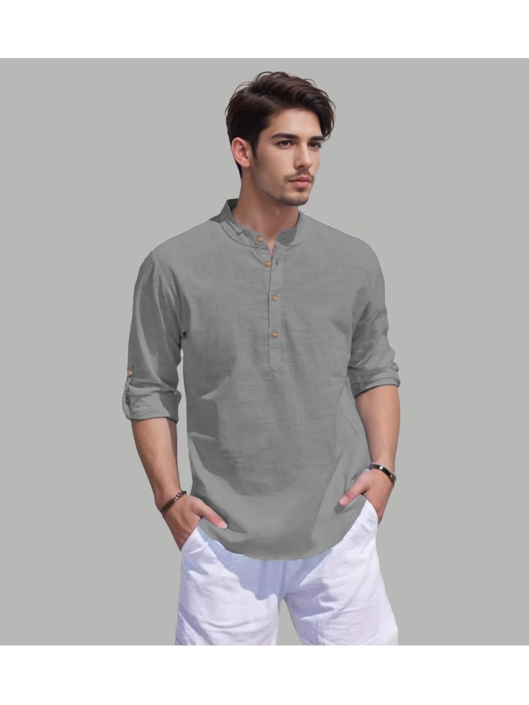     			Vida Loca Grey Cotton Blend Men's Shirt Style Kurta ( Pack of 1 )