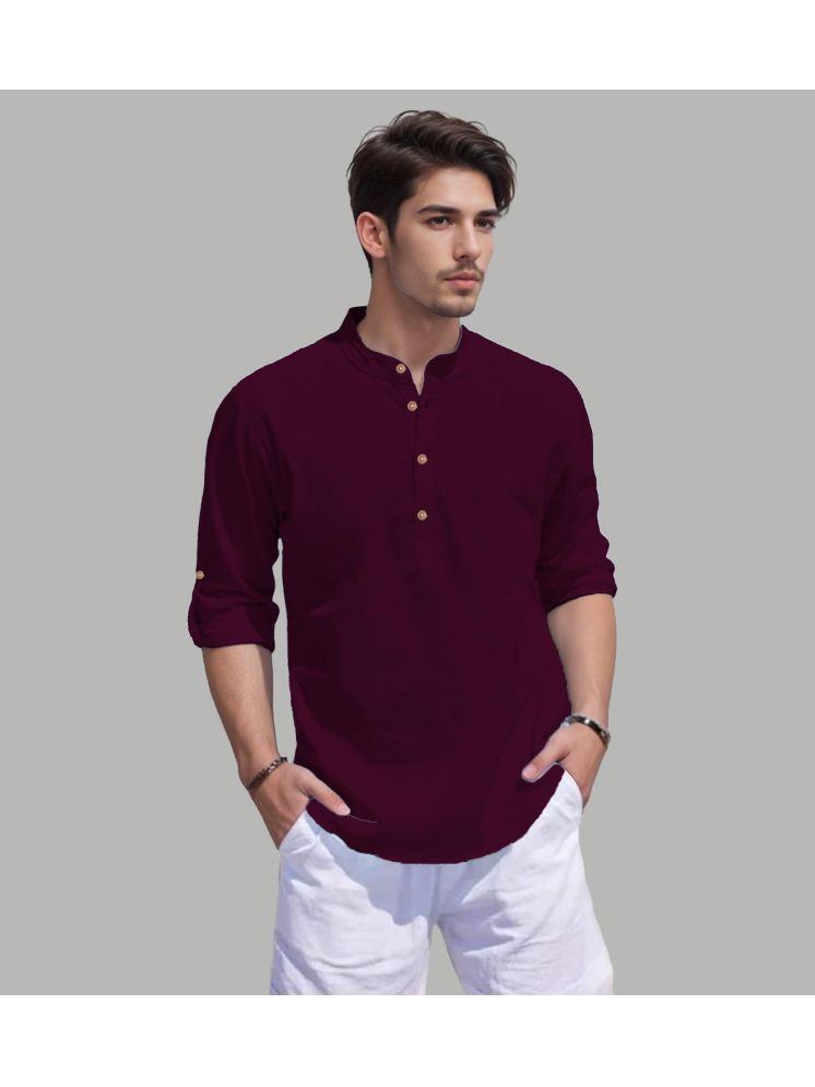     			Vida Loca Magenta Cotton Blend Men's Shirt Style Kurta ( Pack of 1 )