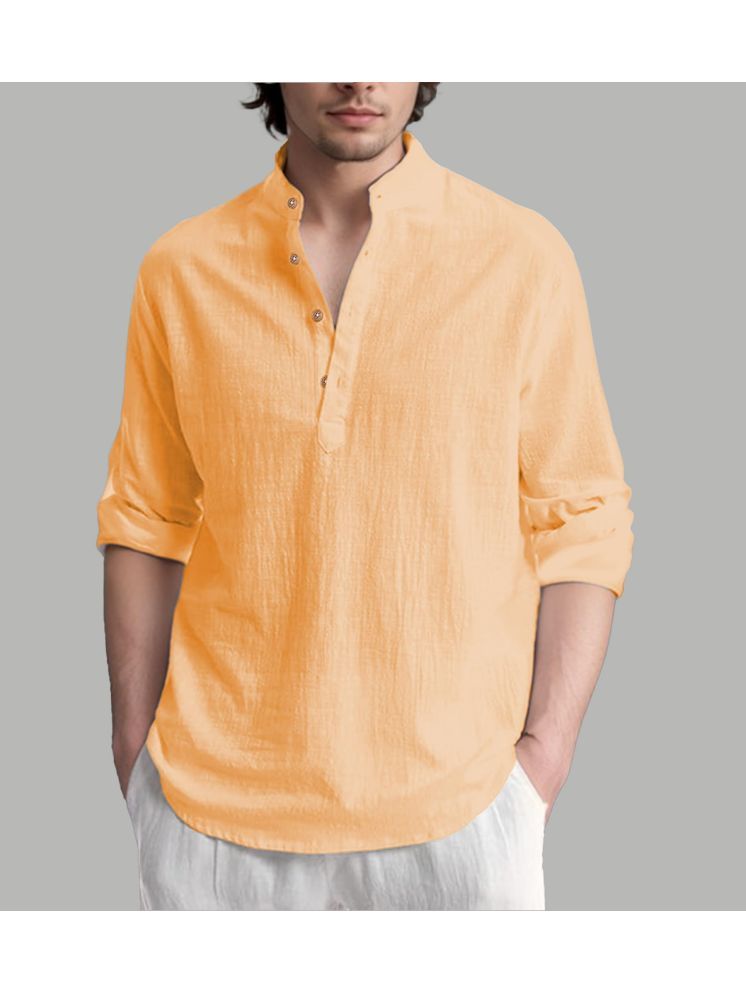     			Vida Loca Orange Cotton Blend Men's Shirt Style Kurta ( Pack of 1 )