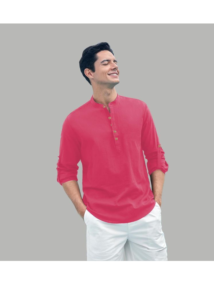     			Vida Loca Pink Cotton Blend Men's Shirt Style Kurta ( Pack of 1 )