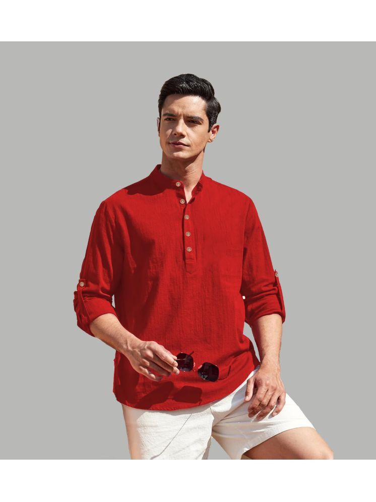     			Vida Loca Red Cotton Blend Men's Shirt Style Kurta ( Pack of 1 )