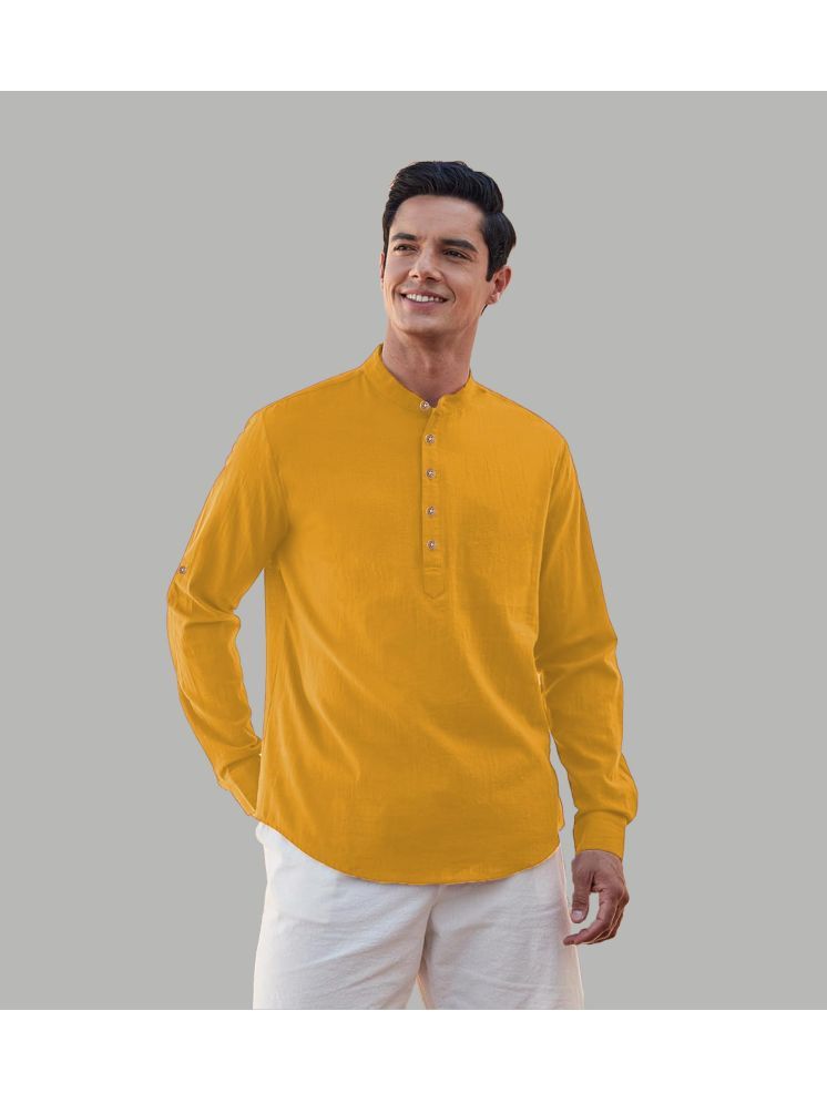     			Vida Loca Yellow Cotton Blend Men's Shirt Style Kurta ( Pack of 1 )