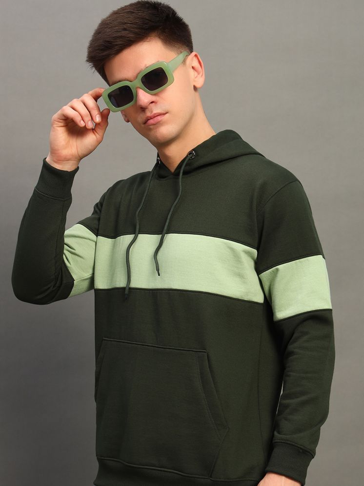     			THE CASUALS Cotton Blend Hooded Men's Sweatshirt - Green ( Pack of 1 )