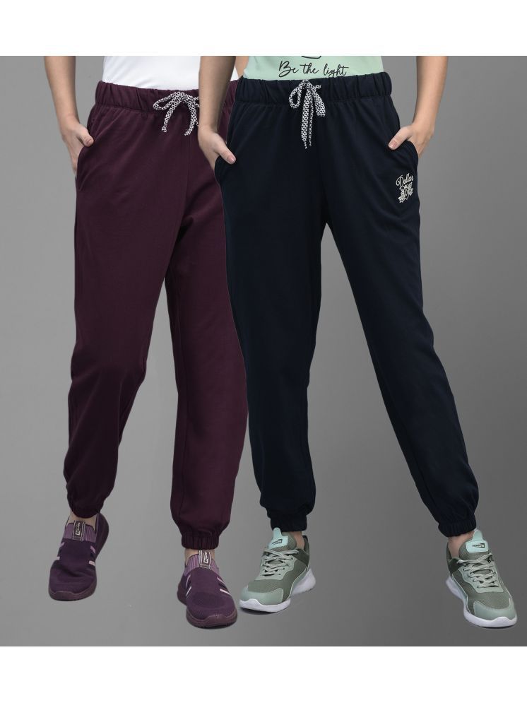     			Dollar Multicolor Cotton Blend Women's Running Joggers ( Pack of 2 )