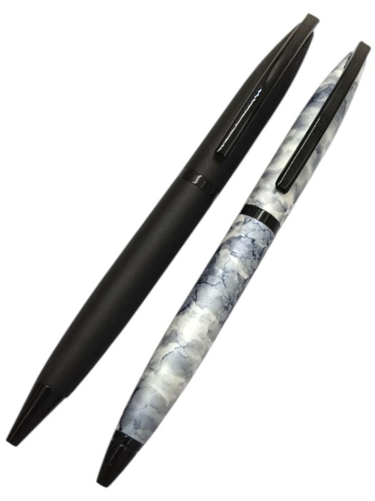     			auteur Executive Series 156 Marble White & Matte Black Designer Metal Body Gift Ball Pen  (Pack of 2, Ink Color - Blue)