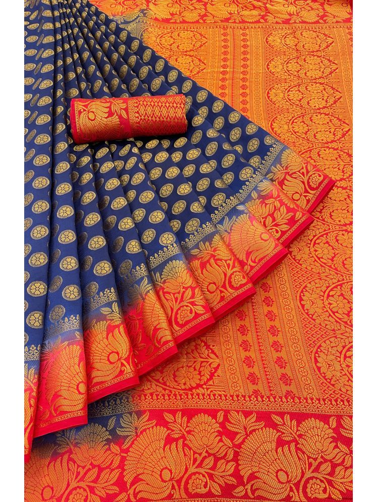     			fab woven Pack of 1 Banarasi Silk Woven Saree With Blouse Piece ( Multicolor )