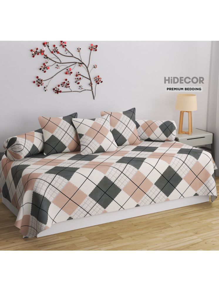     			HIDECOR Microfibre Big Checks Diwan Set 6 Pcs - Multi