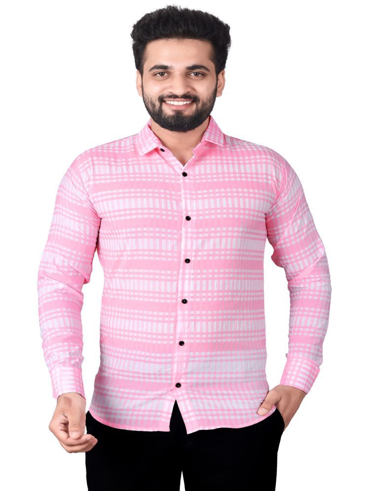     			JEEVAAN - THE PERFECT FASHION Cotton Blend Slim Fit Checks Full Sleeves Men's Casual Shirt - Pink ( Pack of 1 )