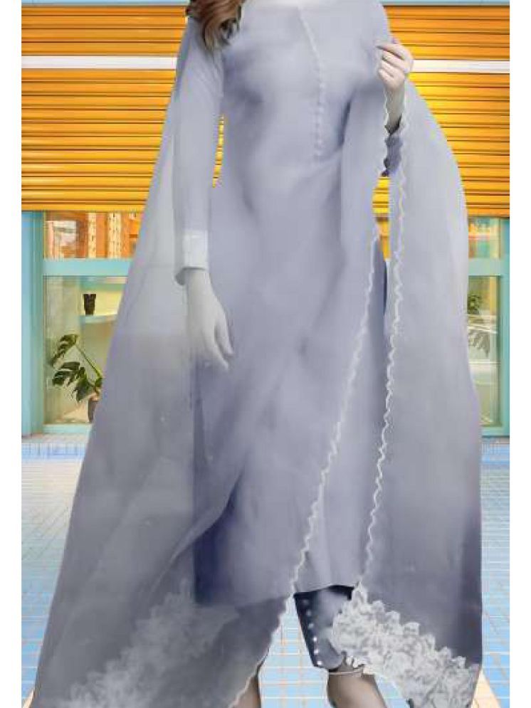     			RUTSH CREATION Cotton Solid Kurti With Pants Women's Stitched Salwar Suit - Light Grey ( Pack of 1 )