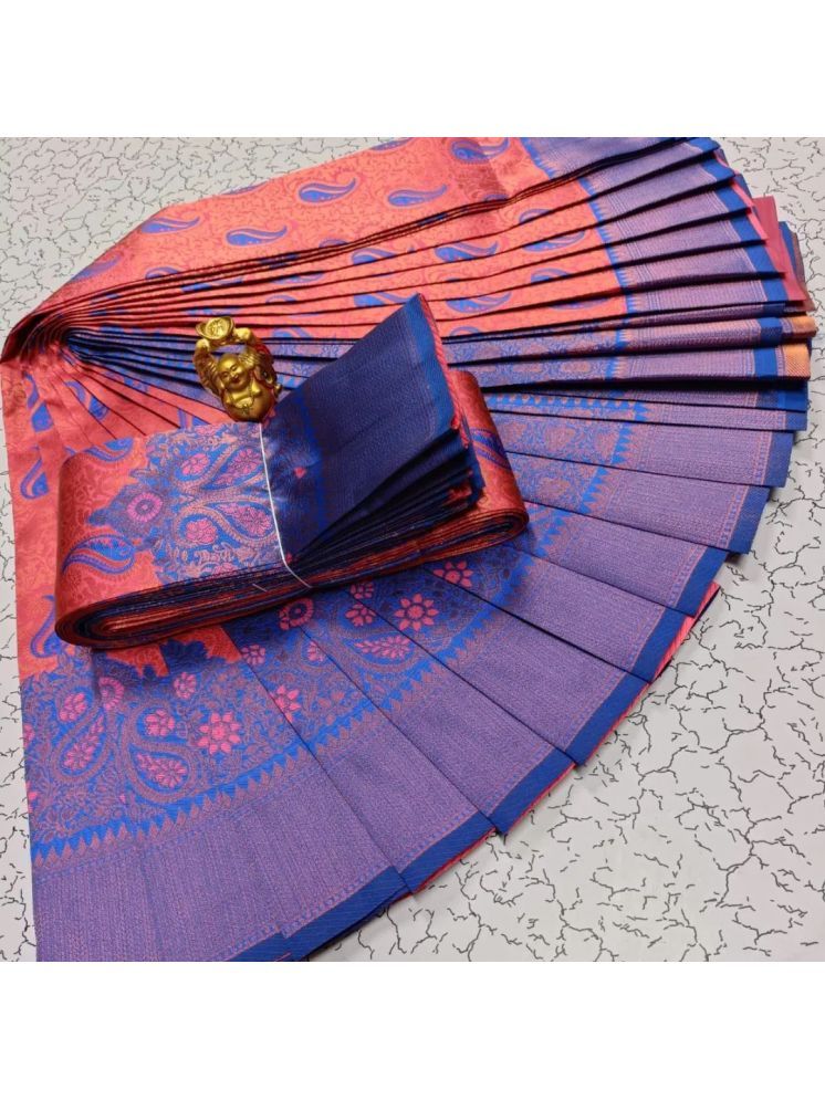     			fab woven Pack of 1 Art Silk Woven Saree With Blouse Piece ( Peach )