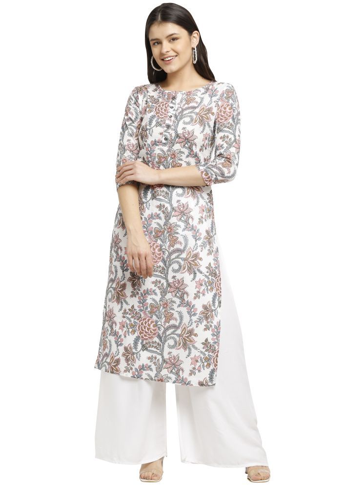     			wonder weave Pack of 1 Cotton Printed Straight Women's Kurti - ( Multicolor )