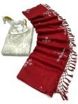 A TO Z CART Pack of 1 Silk Blend Printed Saree With Blouse Piece ( Red )