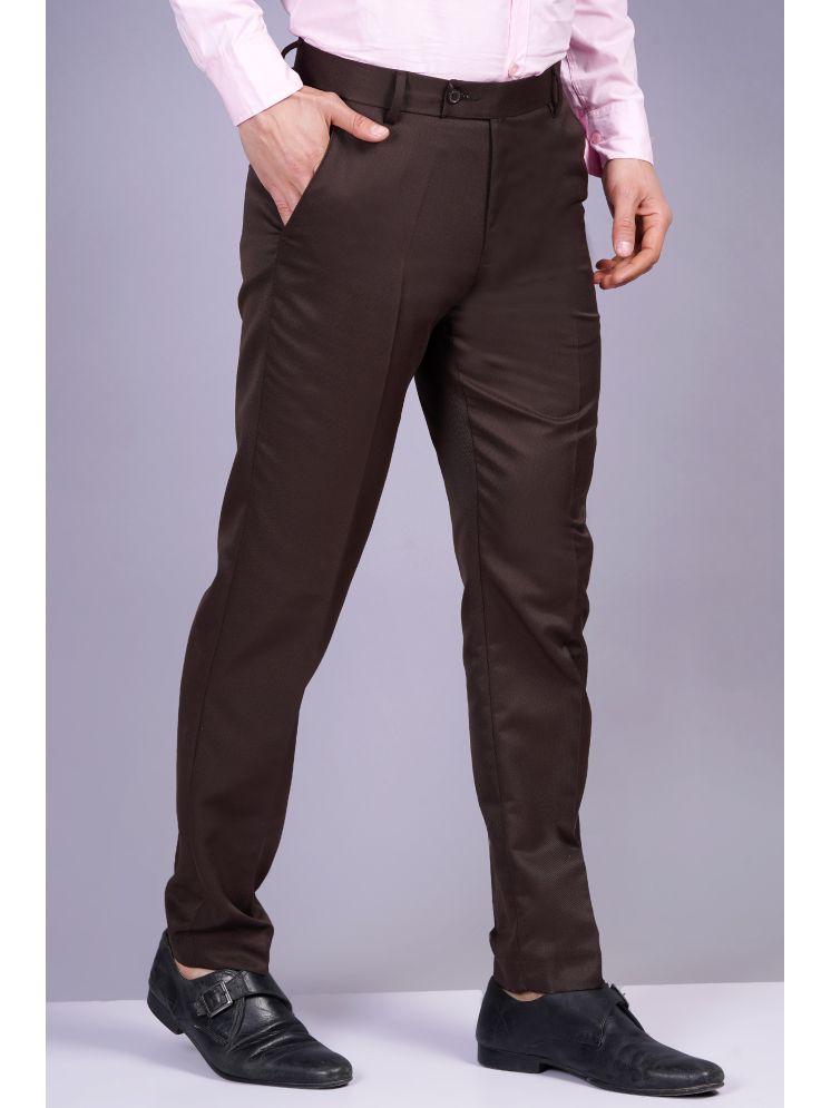     			AXOLOTL Regular Flat Men's Formal Trouser - Brown ( Pack of 1 )