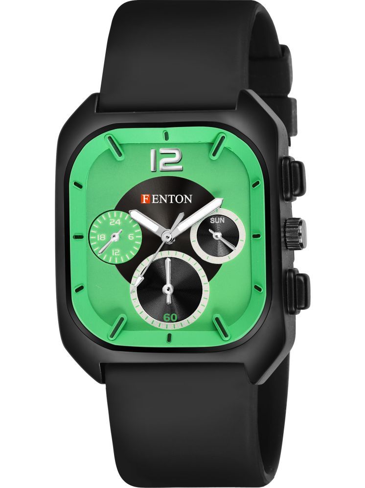     			Fenton Black Silicon Analog Men's Watch