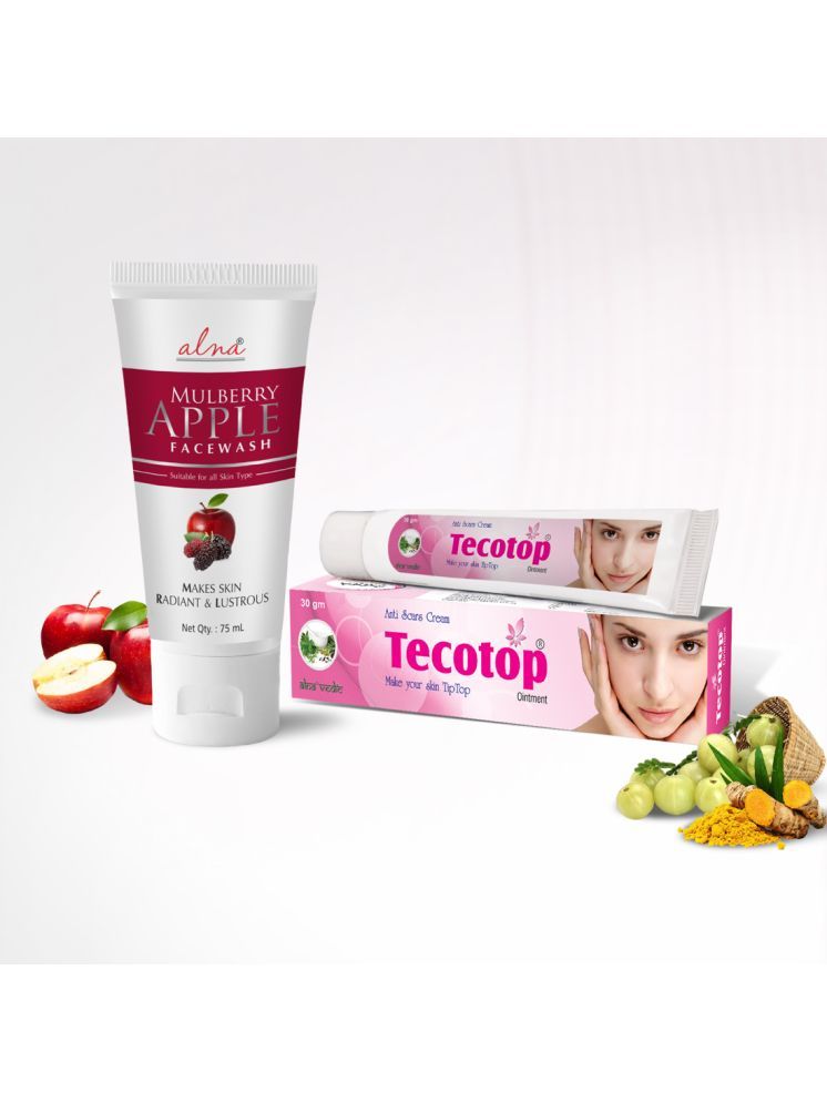     			Alna Mulberry Apple Face Wash 75ml with Tecotop Anti Scars Cream 30gm , Pack of 2