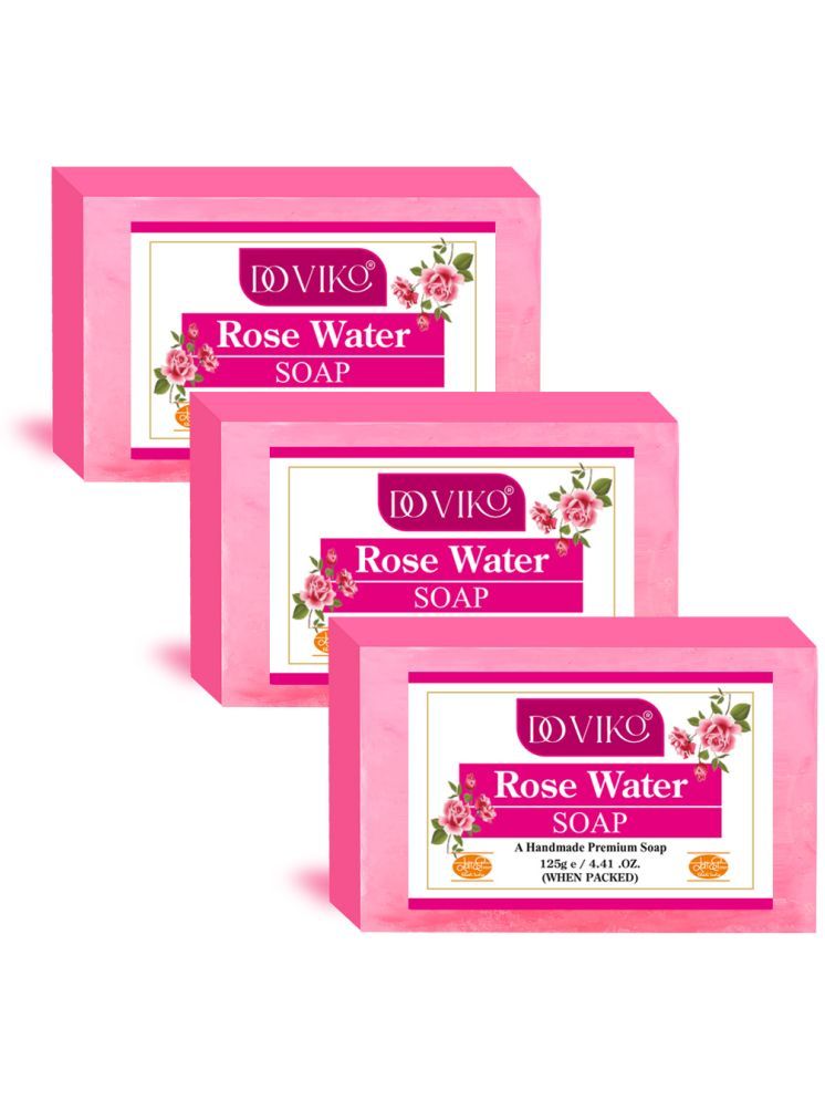     			Doviko Beauty Rose Water Soap - Pack of 3 Soap for All Skin Type ( Pack of 3 )