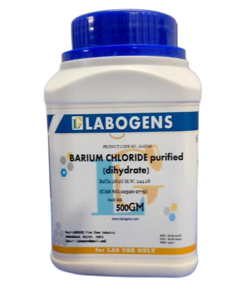     			LABOGENS BARIUM CHLORIDE purified (dihydrate) 500GM