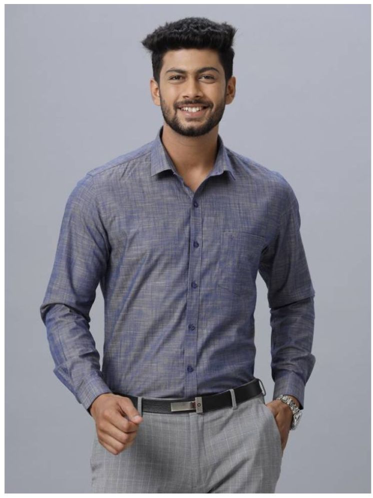     			Ramraj cotton Cotton Blend Regular Fit Full Sleeves Men's Formal Shirt - Blue ( Pack of 1 )