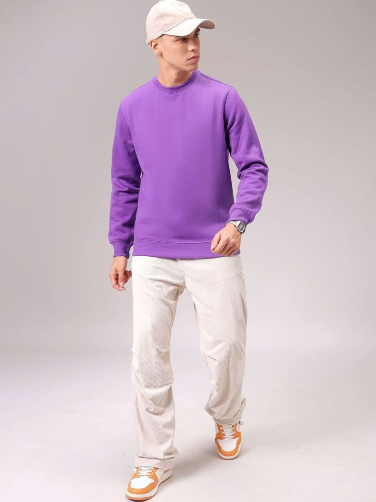     			The Indian Garage Co. Polyester Round Neck Men's Sweatshirt - Purple ( Pack of 1 )