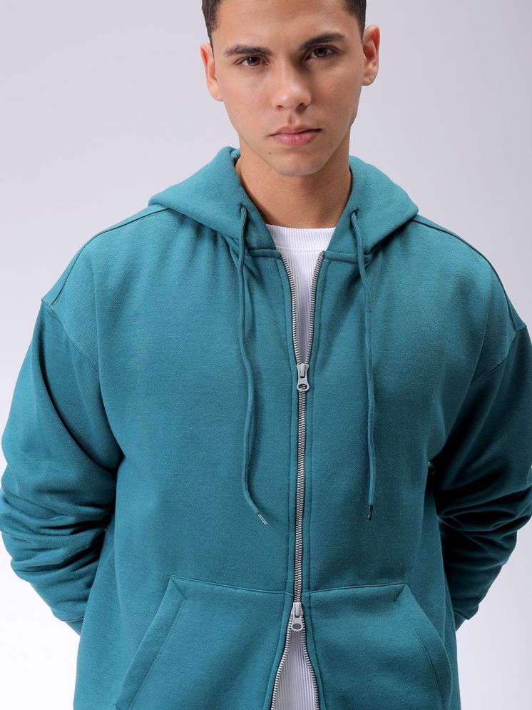     			The Indian Garage Co. Polyester Hooded Men's Sweatshirt - Green ( Pack of 1 )