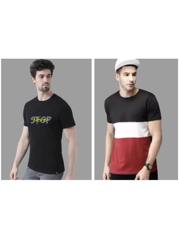     			attitude start of fashion Pack of 2 Polyester Regular Fit Men's T-Shirt ( Maroon )