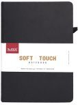 Saya Soft Touch A5 Notebook - PU Cover, 192 Pages, Elastic Closure, Pen Loop, 80 GSM Black A5