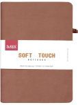 Saya Soft Touch A5 Notebook - PU Cover, 192 Pages, Elastic Closure, Pen Loop, 80 GSM Tan Brown A5