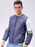 The Indian Garage Co Men Stand Collar Solid Casual Padded Jacket