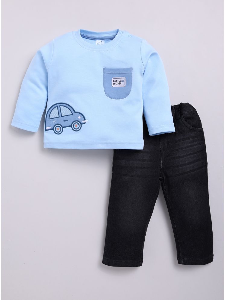     			Dollar Pack of 1 Baby Boys Cotton Blend T-Shirts & Jeans Set ( Blue )