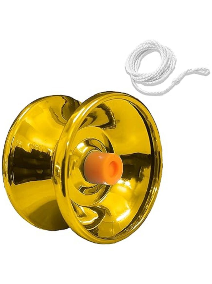     			FEDIFU Metallic Yo Yo Spinner Toy for Kids | Made of Fine Quality High Gloss Metal | with Approx. 1 m Long String | Diameter 5.5 X Height 3.5 CM | (Pack of 1)