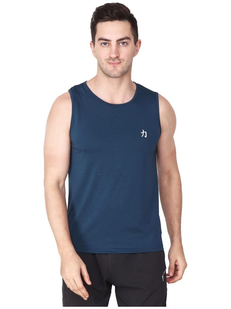     			Herculeen Pack of 1 Lycra Gym Vest For Men ( Blue )