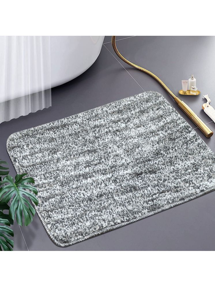     			LADLI JEE Anti-skid Microfibre Bath Mat 40x60 cm ( Pack of 2 ) - Gray