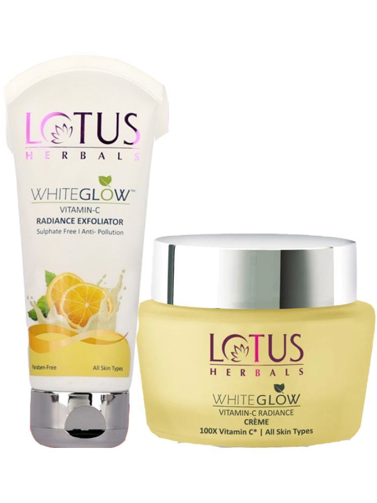     			Lotus Herbals WhiteGlow Vitamin C Radiance Cream 50g , RADIANCE EXFOLIATOR 100g (Pack of 2)