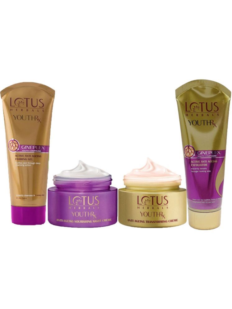     			Lotus Herbals YouthRx Day Cream 50g ,Night Cream 50g , Foaming Gel 100g , Exfoliator 100g (Pack of 4)