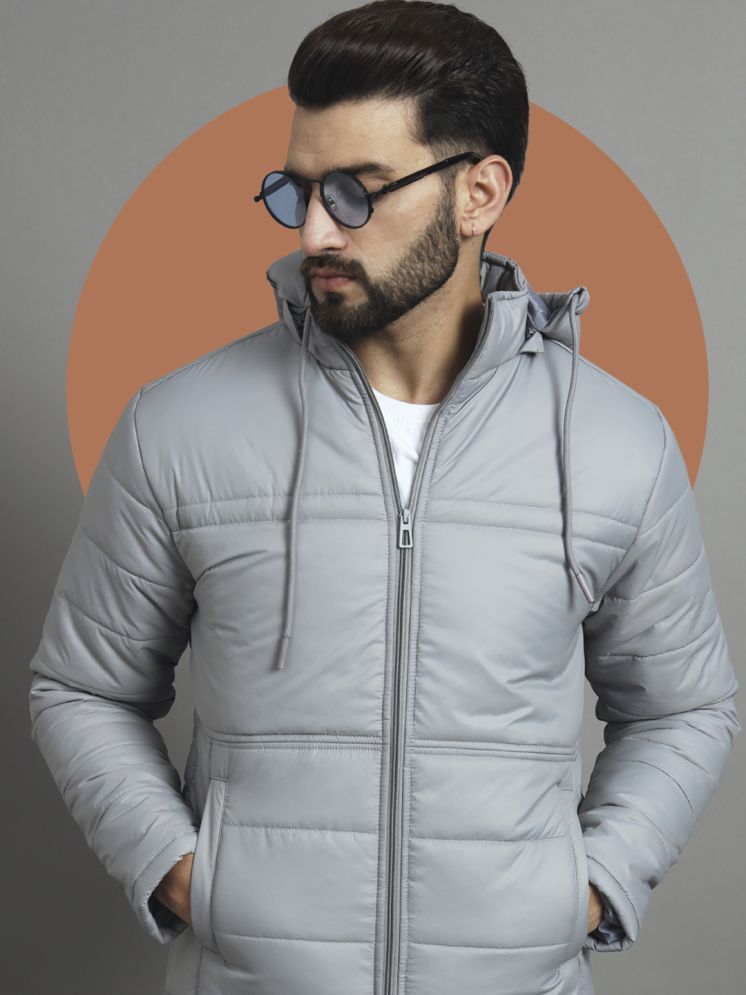     			Nuovo Polyester Blend Men's Quilted & Bomber Jacket - Grey ( Pack of 1 )