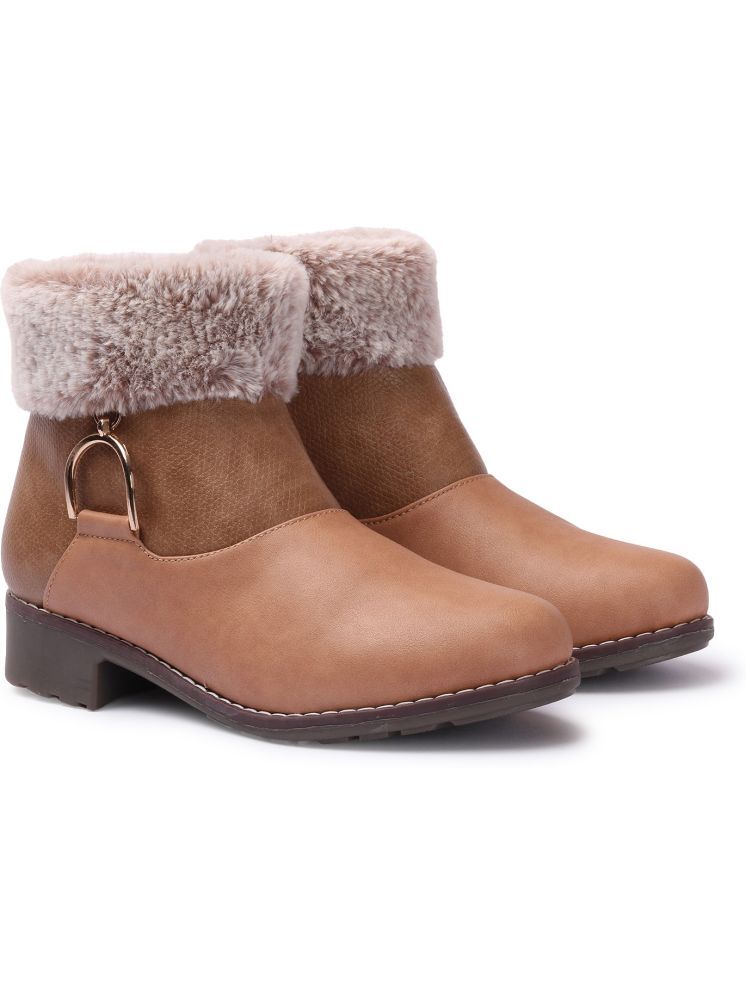     			Picktoes Beige Women's Ankle Length Boots