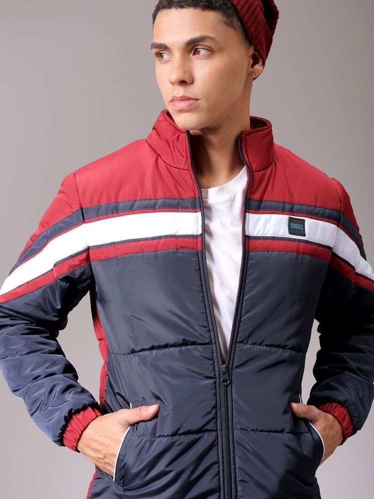     			The Indian Garage Co Men High Neck Colourblocked Puffer Jacket