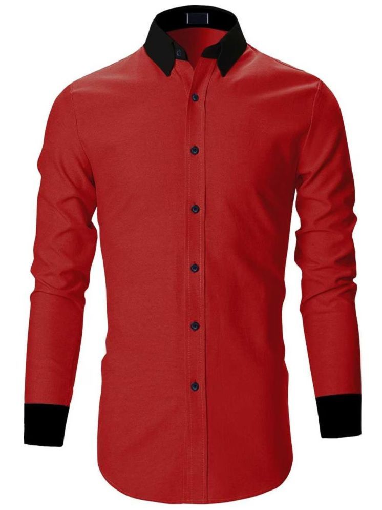     			VERTUSY Cotton Blend Regular Fit Solids Full Sleeves Men's Casual Shirt - Red ( Pack of 1 )