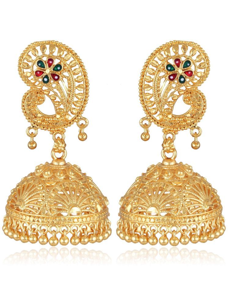     			VIVASTRI Golden Jhumki Earrings ( Pack of 1 )