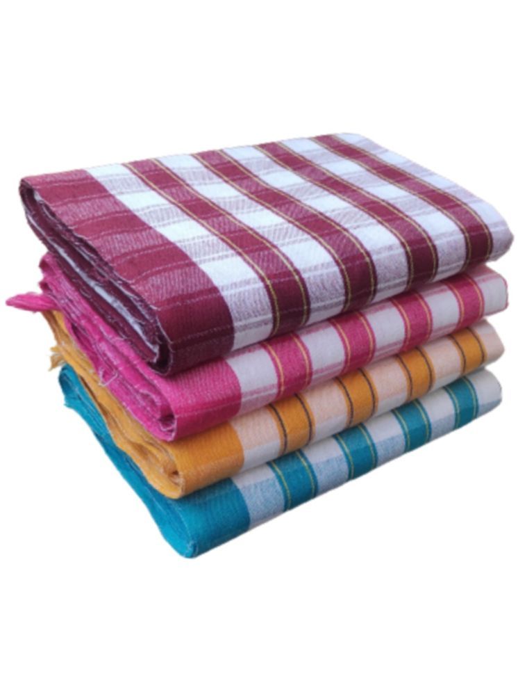     			VUNNAVA Pack of 4 Cotton 575 -GSM Bath Towel ( Multicolor )