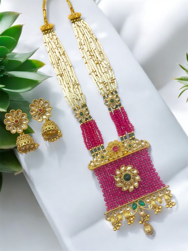     			Vardayani Creation Multi Color Brass Necklace Set ( Pack of 1 )