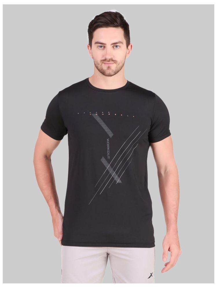     			Vector X Pack of 1 Polyester Regular Fit Men's T-Shirt ( Black )