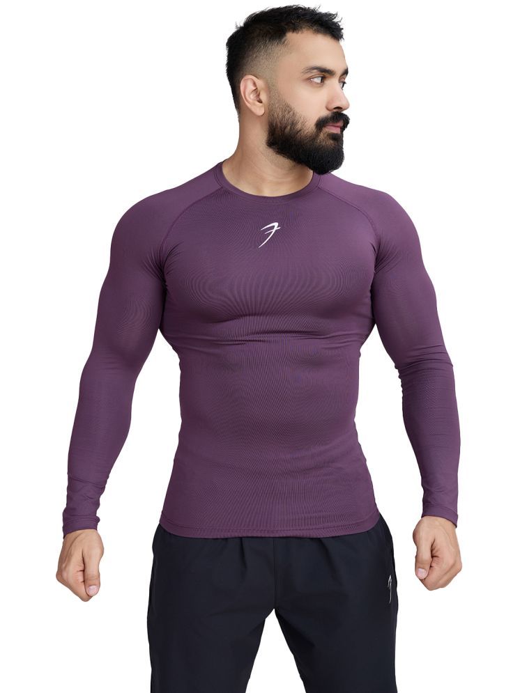     			Fuaark Purple Polyester Slim Fit Men's Compression T-Shirt ( Pack of 1 )