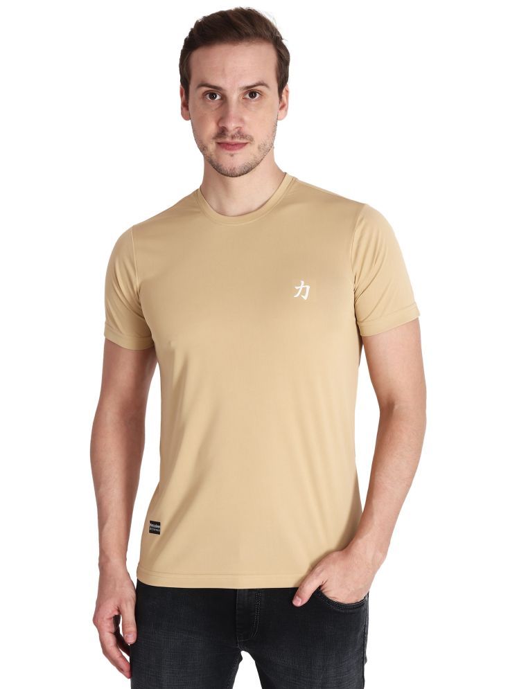     			Herculeen Beige Polyester Slim Fit Men's Sports T-Shirt ( Pack of 1 )