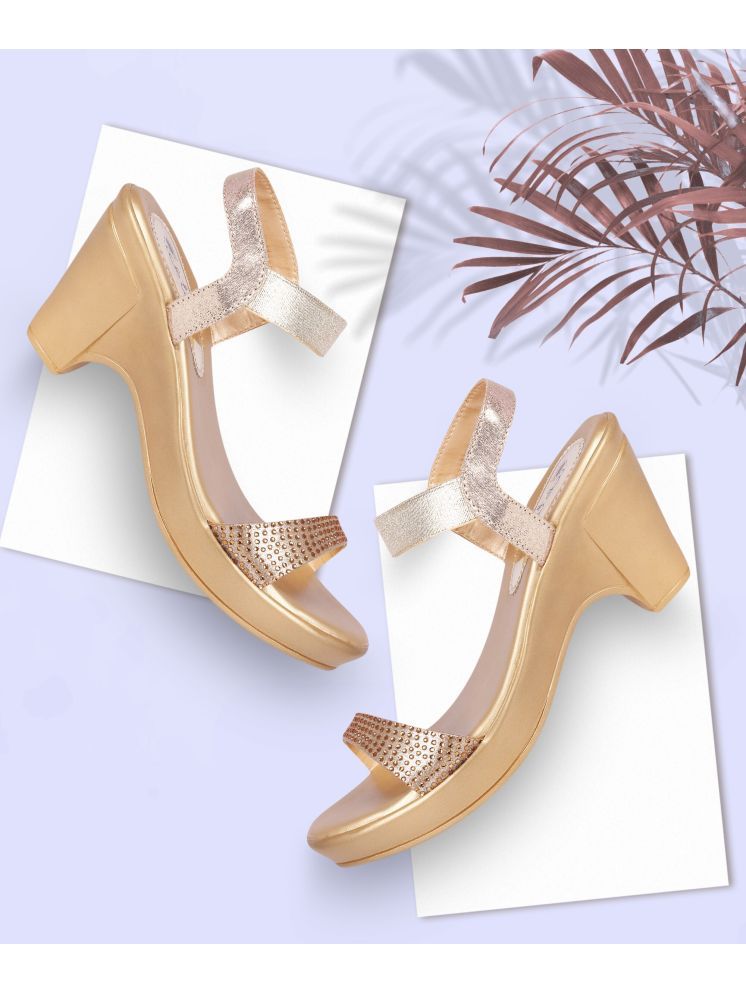     			Picktoes Bronze Women's Sandal Heels