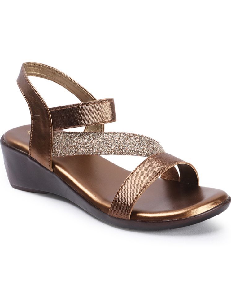     			Picktoes Gold Women's Sandal Heels