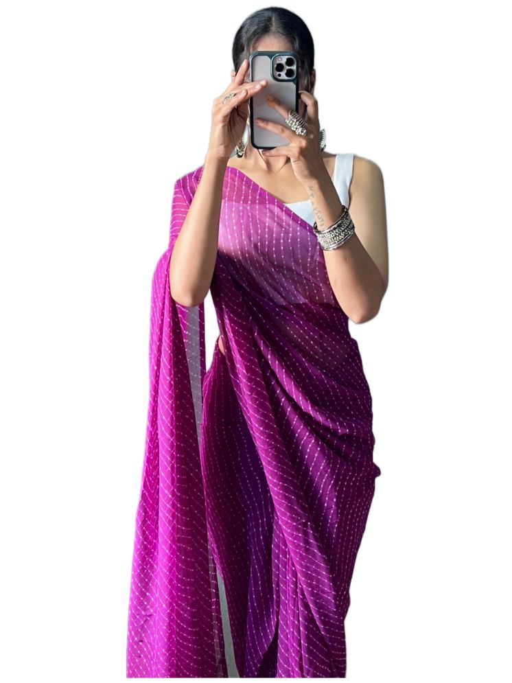     			Sidhidata Pack of 1 Georgette Printed Saree With Blouse Piece ( Purple )