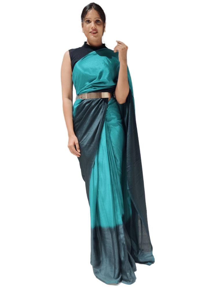     			Sidhidata Pack of 1 Polyester Solid Saree With Blouse Piece ( Rama )