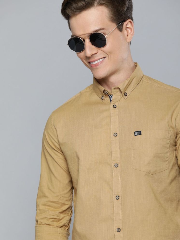     			The Indian Garage Co Men Khaki Slim Fit Solid Casual Shirt